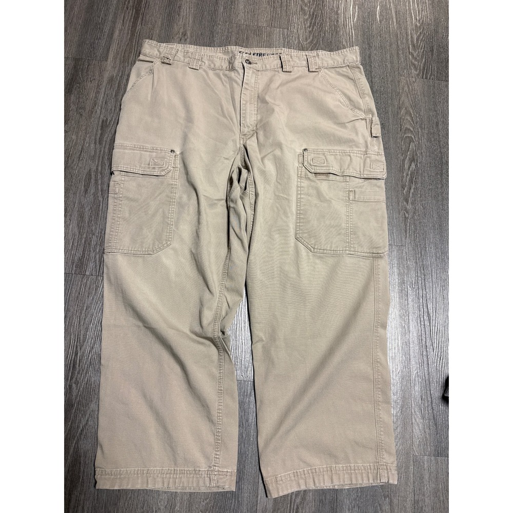 Duluth Trading Co Flex Fire Hose Cargo Work Pants Khaki Tan 48x30 Mens